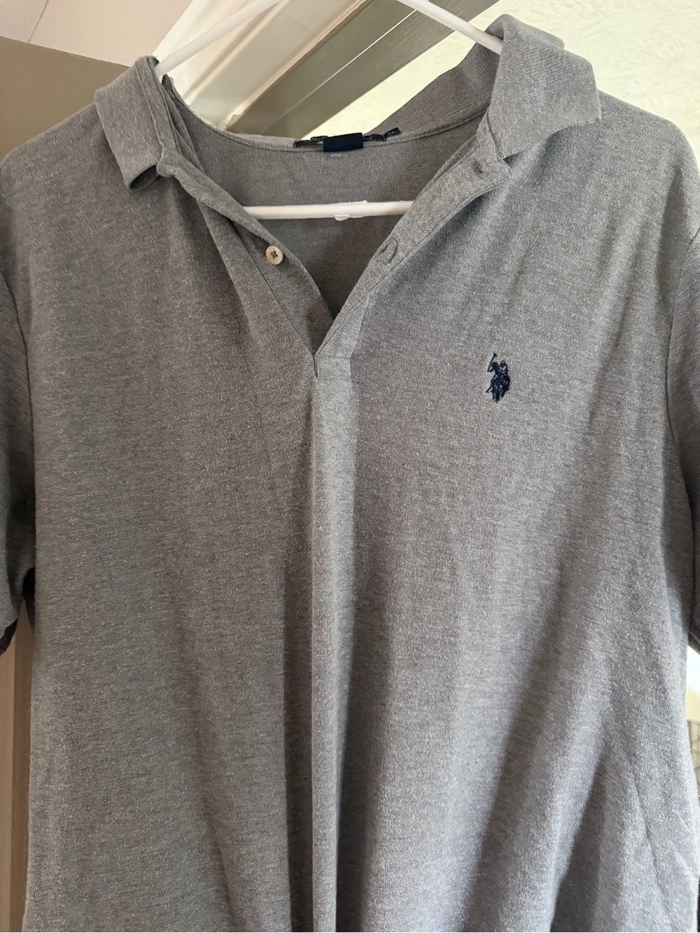 Classic Grey Ralph Lauren Polo Shirt with Embroidered Logo